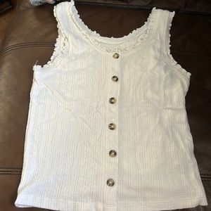 white button up tank